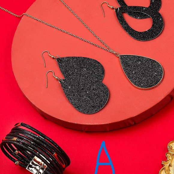 Earrings Jewelry - New 4 Pieces Women's Glitter Jewelry Set Bridal Wedding Multi-Layer Bracelet